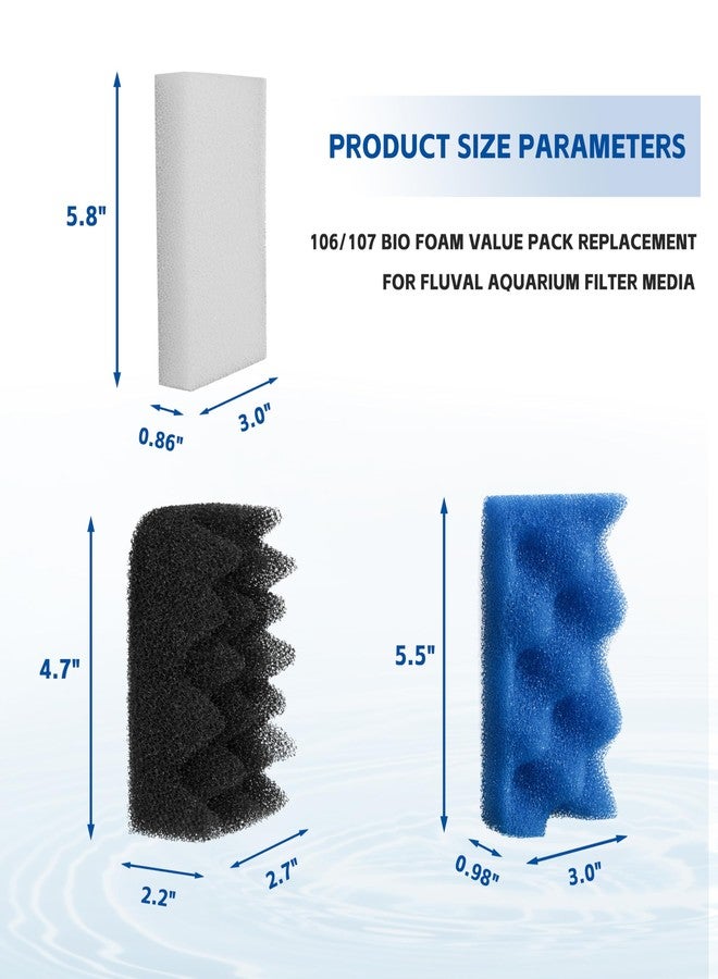 KAKAPEOPLE Bio Foam for Fluval 106/107 Value Pack,10 pc Replacement Filter Media - Image 2
